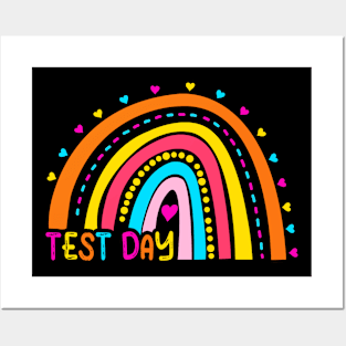 Test Day Funny Exam Testing Leopard Rainbow Teacher Life Posters and Art